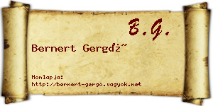 Bernert Gergő névjegykártya